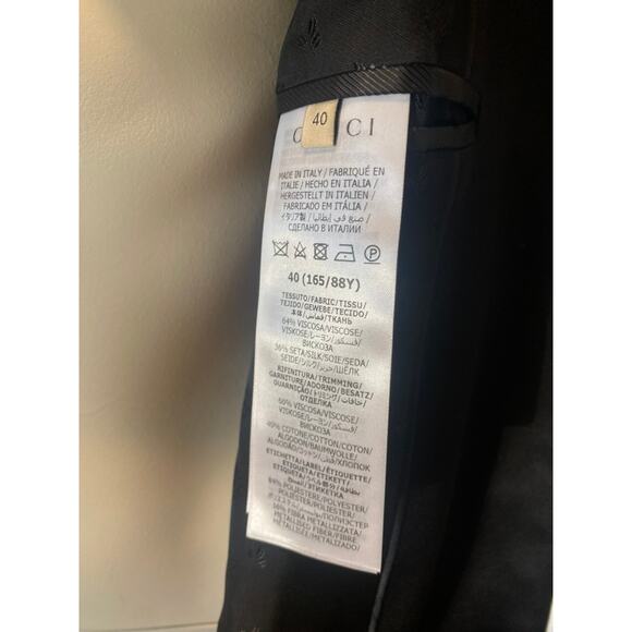 Gucci Piped-trim Single-breasted Silk Button Coat Long Jacket In Black IT 40 - Picture 6 of 15